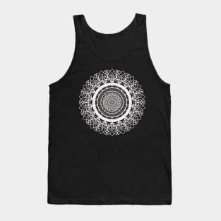 Airy White Mandala Pattern Design Tank Top